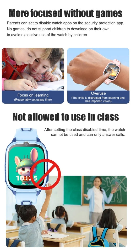 D53 4G Kids Smartwatch GPS Video Call Waterproof Chat Geo Child Safety